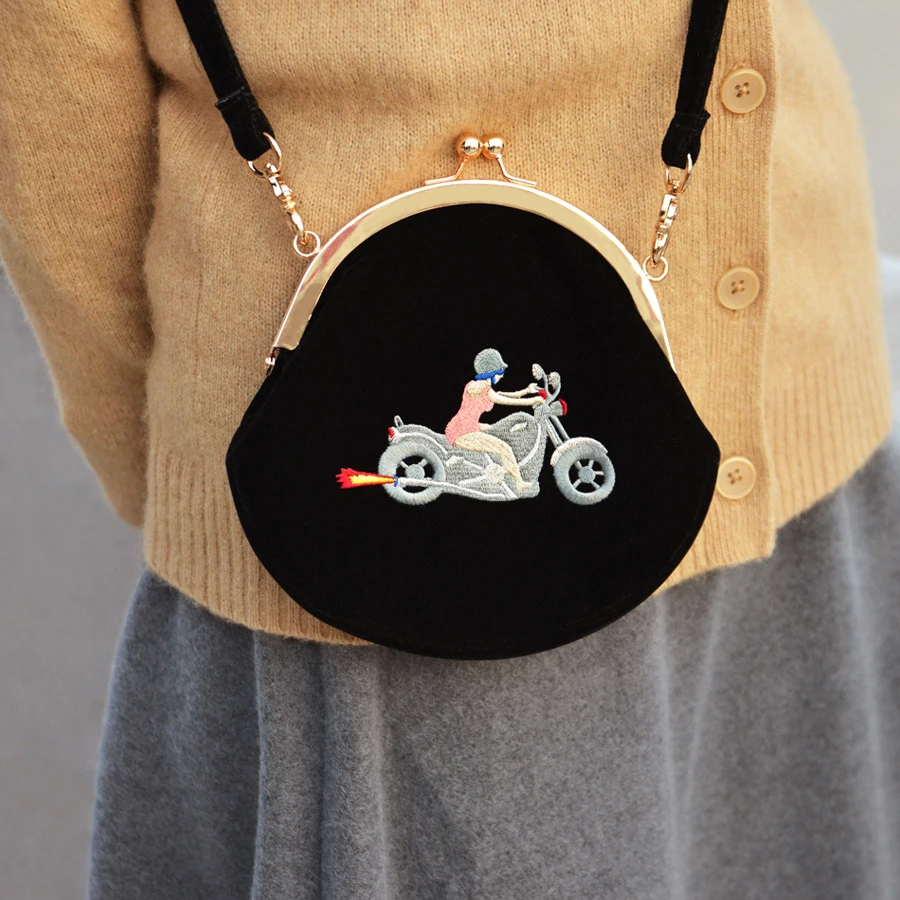 Новая Оригинальная дизайнерская женская винтажная велюровая сумка с мультяшной