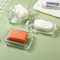 acrylic soap dish transparent bathroom shelf drain rack hotel household cartoon small soap tray bathroom accessorie
