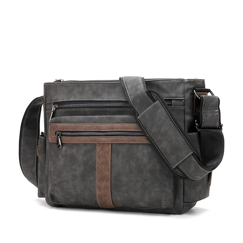 

Luxury Men's Messenger Shoulder Bag Pu Leather Crossbody Business Briefcase Bag Boys Computer Handbag Travel Pack MultiPurpose