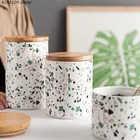 Креативная керамическая банка для приправ с крышкой, герметичные банки, кухонный резервуар для хранения продуктов, банка для кофе, конфет, декоративная бутылка для хранения