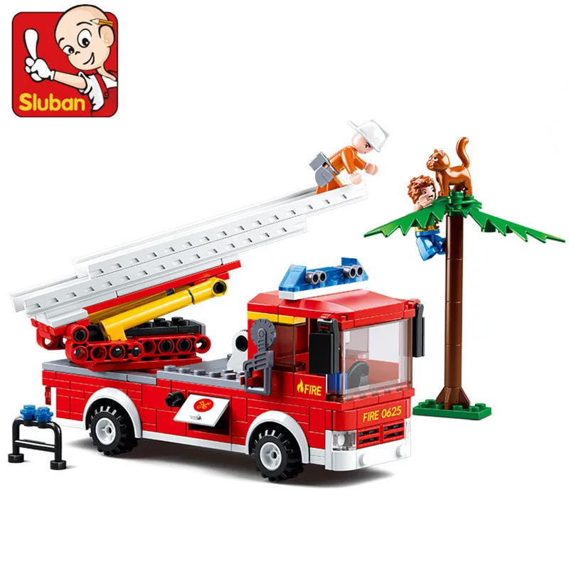 

269Pcs Urban Fire Fighting Ladder Fire Truck City Rescue Car Building Blocks Sets Figures Bricks Educational Toys for Children