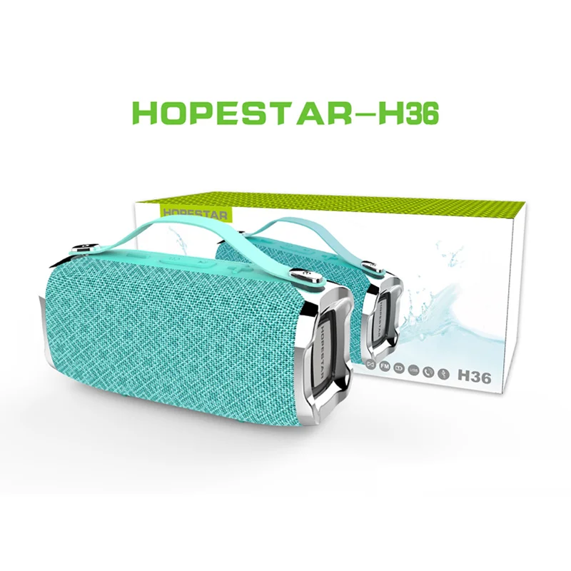 Green HOPESTAR H36 портативный открытый Bluetooth динамик IPX6 Водонепроницаемый супер бас сабвуфер 18650 Беспроводная колонка коробка музыкальный плеер - Цвет: Green