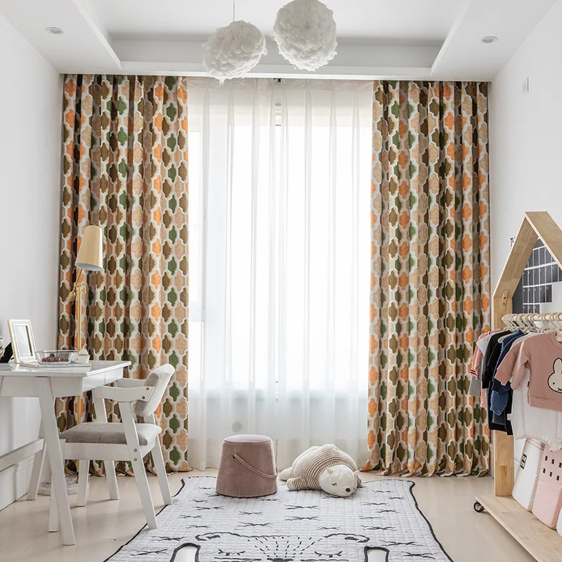 Геометрические высокоточные занавески с принтом для гостиной спальни затенение