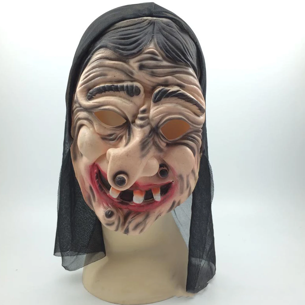 

Scary Halloween Latex Head Neck Face Mask Guarani Witch Doctor Creepy Party
