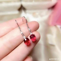 kjjeaxcmy fine jewelry 925 sterling silver inlaid natural ruby womens earrings noble support detection fashion popular