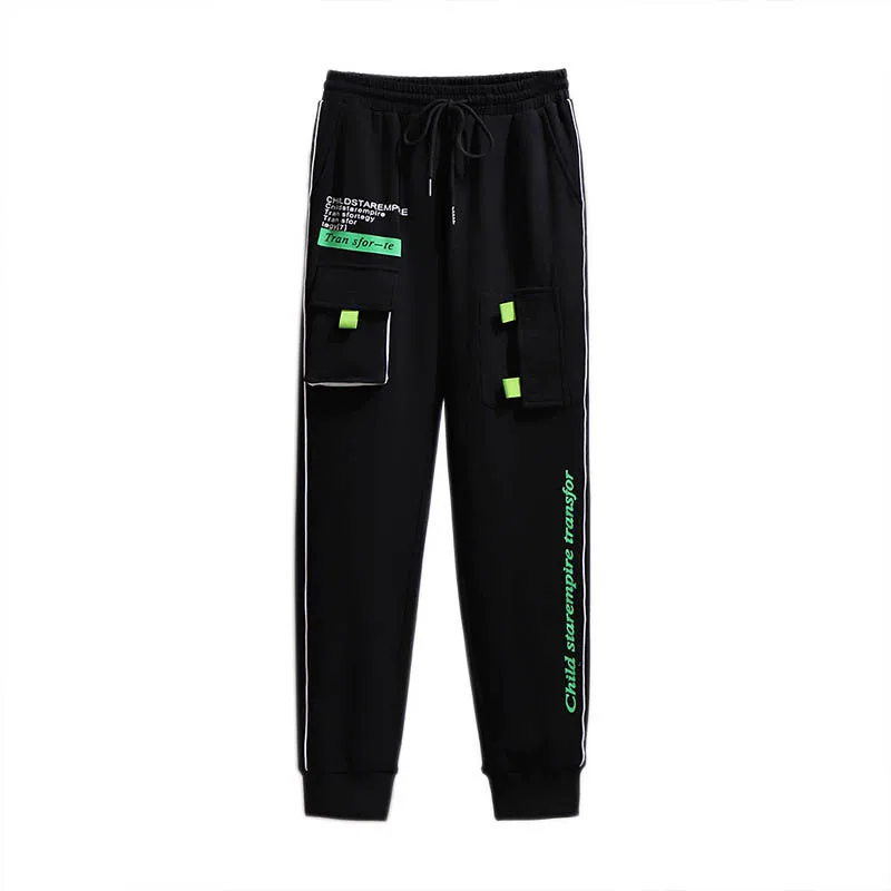 

5XL 6XL 7XL 8XL 9XL loose letter casual pants women black Autumn harlan cargo pants women plus size waist