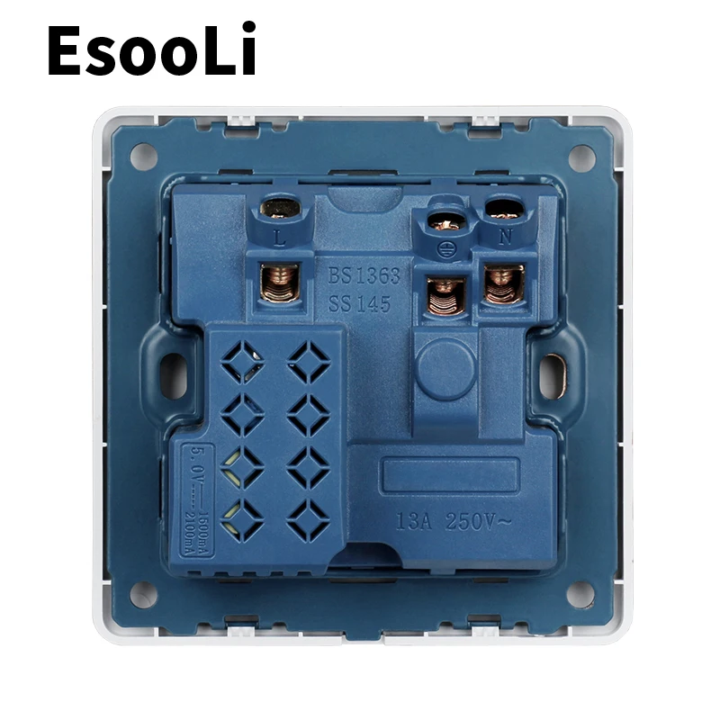 EsooLi 16A Usb настенная розетка двойная итальянская/разъем Чили с 1000mA USB зарядным