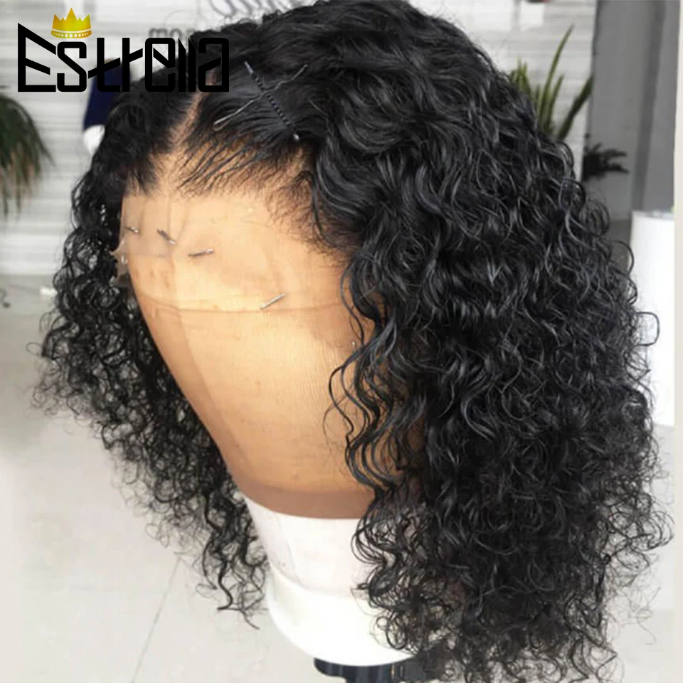 Короткие вьющиеся человеческие волосы парики Малайзия боб для женщин