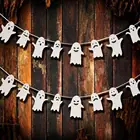 Флаг с призраками для Хэллоуина, милые гирлянды с призраками, для вечевечерние, для самостоятельного изготовления трюков или угощений, для вечевечерние, декор для Хэллоуина