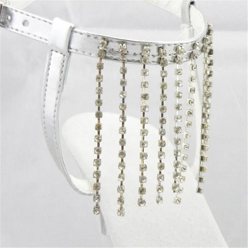 Милые летние босоножки на высоком каблуке 15 см с кисточками пикантная обувь для