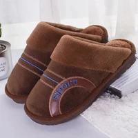 men bedroom slippers winter flurry slides house footwear warm indoor shoes for mens max size 49 50