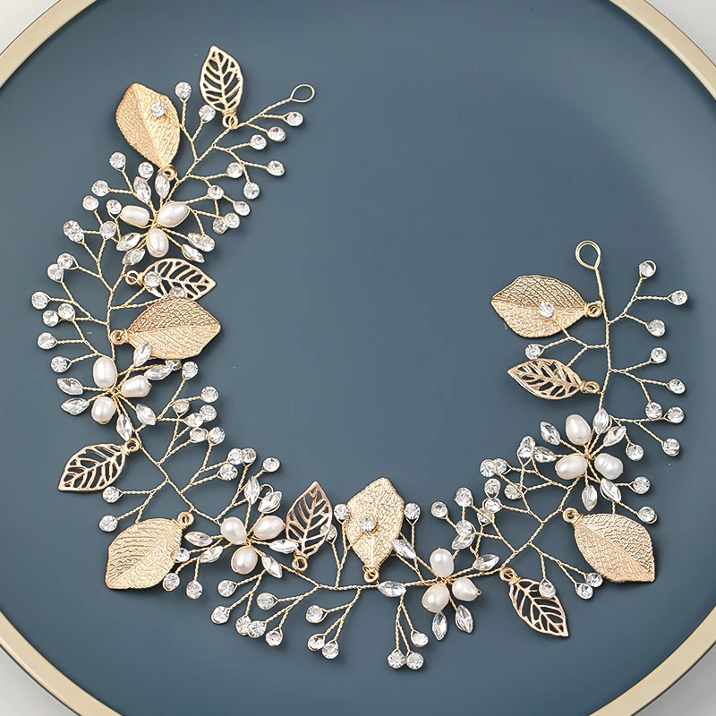 Роскошная модная свадебная повязка на голову с жемчугом и кристаллами цветочный