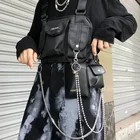 Мужская тактическая сумка на плечо, нагрудная уличная сумочка в стиле хип-хоп, функциональные поясные мешки с регулируемыми карманами, жилет Канье Уэста