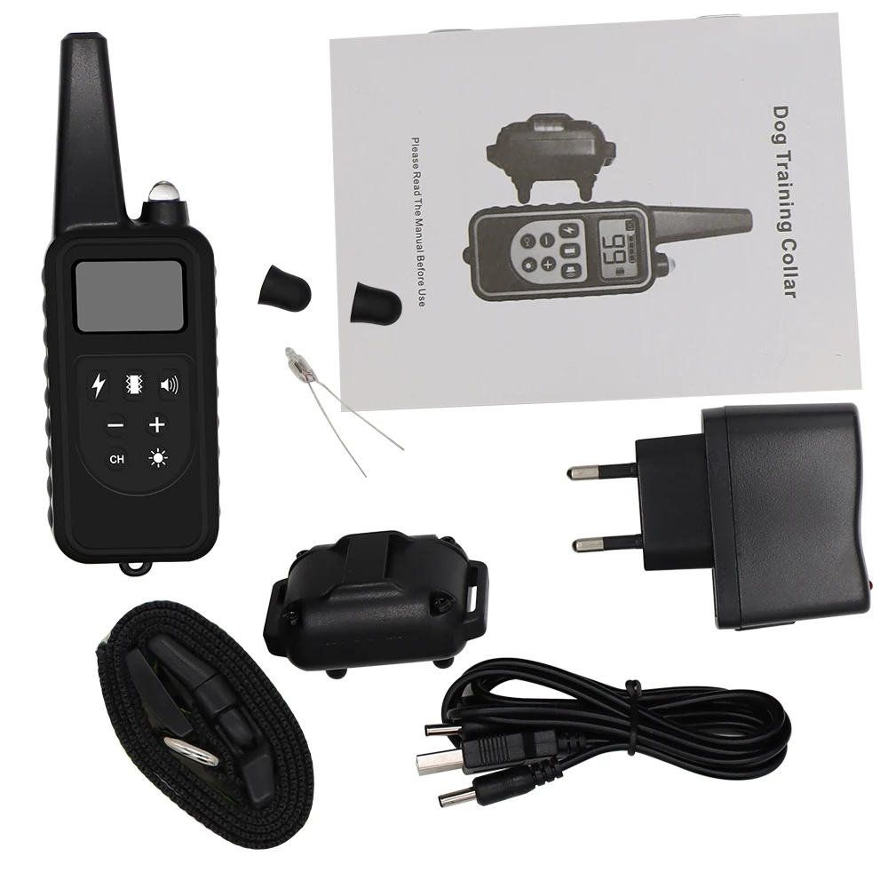 

800m Electric Dog Training Collar Bark-Stop Remote Control Tool Electric Collars Waterproof With LCD Display Device For All Size