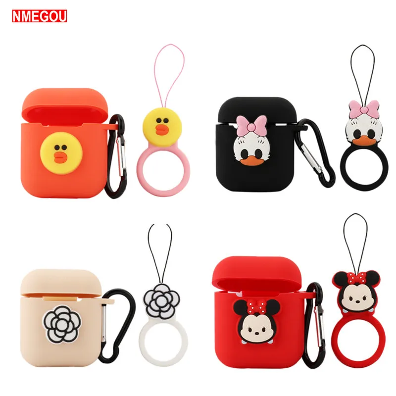 3 в 1 милый Силиконовый противоударный чехол с рисунком для Apple AirPods Air Pods I10 Tws