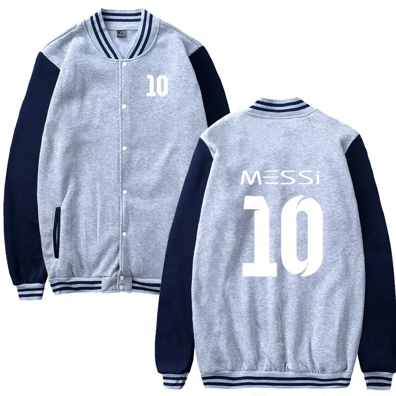 

Fashion Mens Baseball uniform for Messi 10 Printed Baseball Jacket Men Casual Sweatshirts Hip Hop Harajuku Slim Fit Unisex V