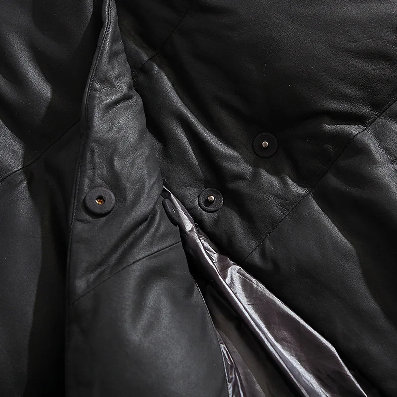 Кожаная женская куртка 2020 Зимние Куртки из натуральной овечьей кожи корейский
