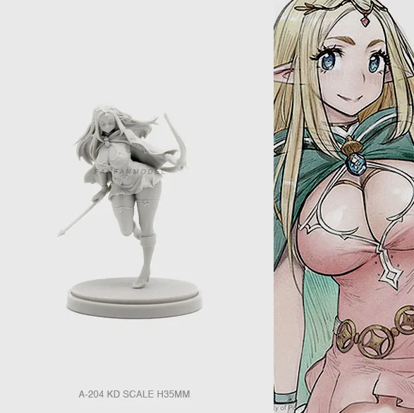

35MM Resin Figure Kits Magic Elf Beauty Model Self-assembled A-204