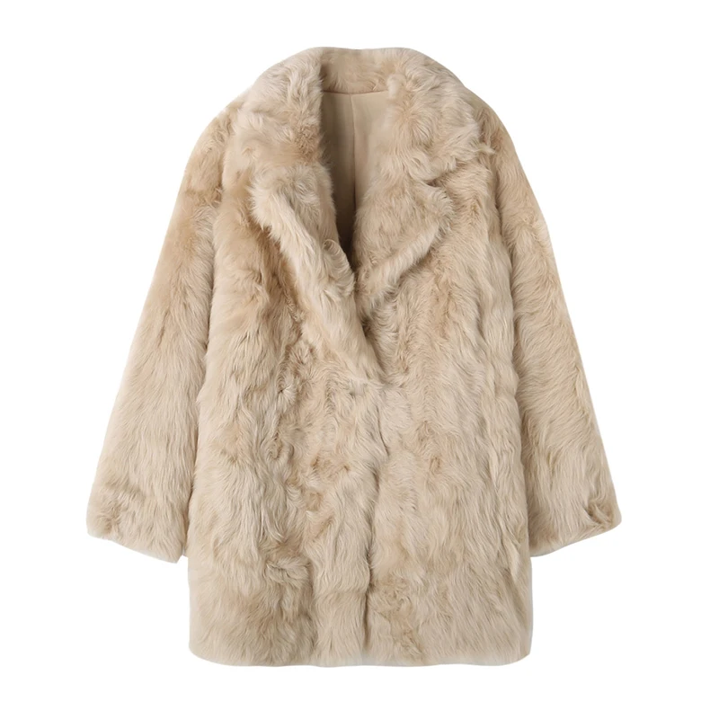 Rf2043 зимнее Новое дизайнерское Женское пальто из натурального овечьего меха с