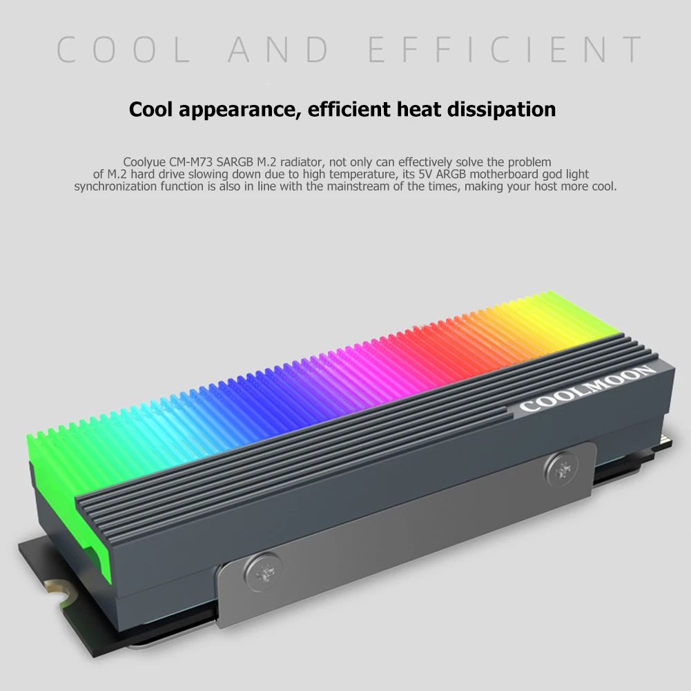 

COOLMOON CM-M7S ARGB SSD Heatsink Cooler M.2 2280 Solid State Hard Disk Radiators GPU Water Cooling System Waterblock