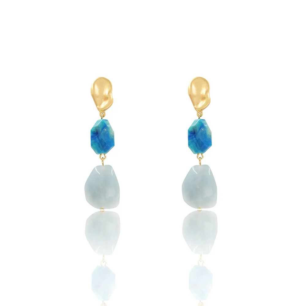 Женские винтажные серьги-подвески с синим стеклянным шариком оригинальный