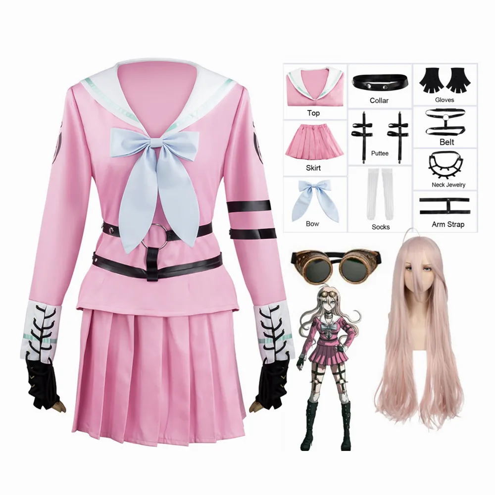 

Anime Danganronpa V3 Miu Iruma Cosplay Costumes Women Dresses Sailor Suit School Uniform Sets