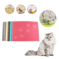 2pcs pet dog cat feeding mat litter pad cute cat scratch mat paw pvc dish cushion food placemat tray cat toilet waterproof mat