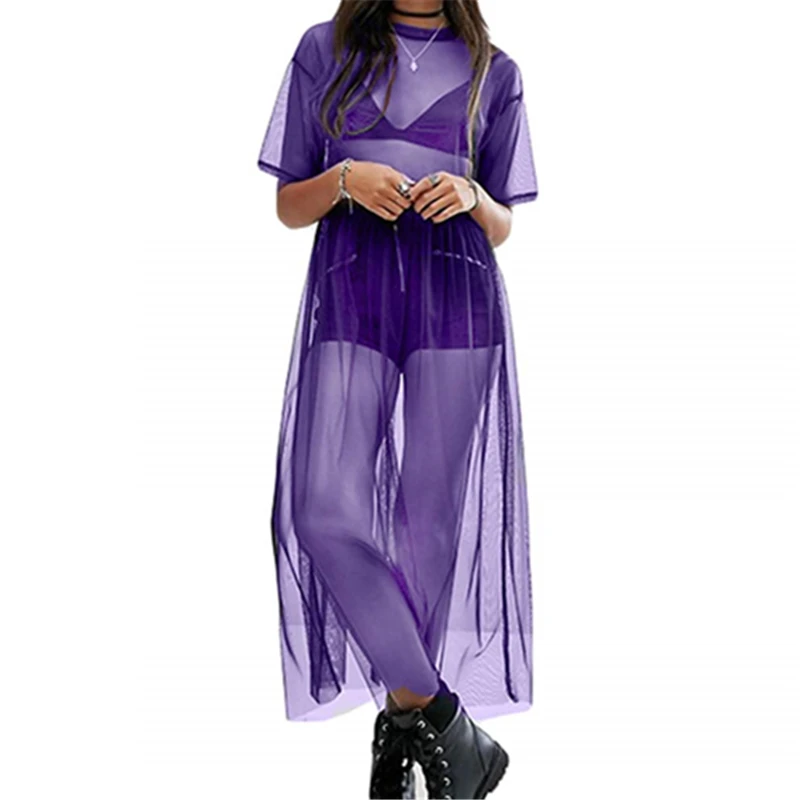 Летнее платье 2020 женские черные прозрачные сетчатые миди платья прозрачная