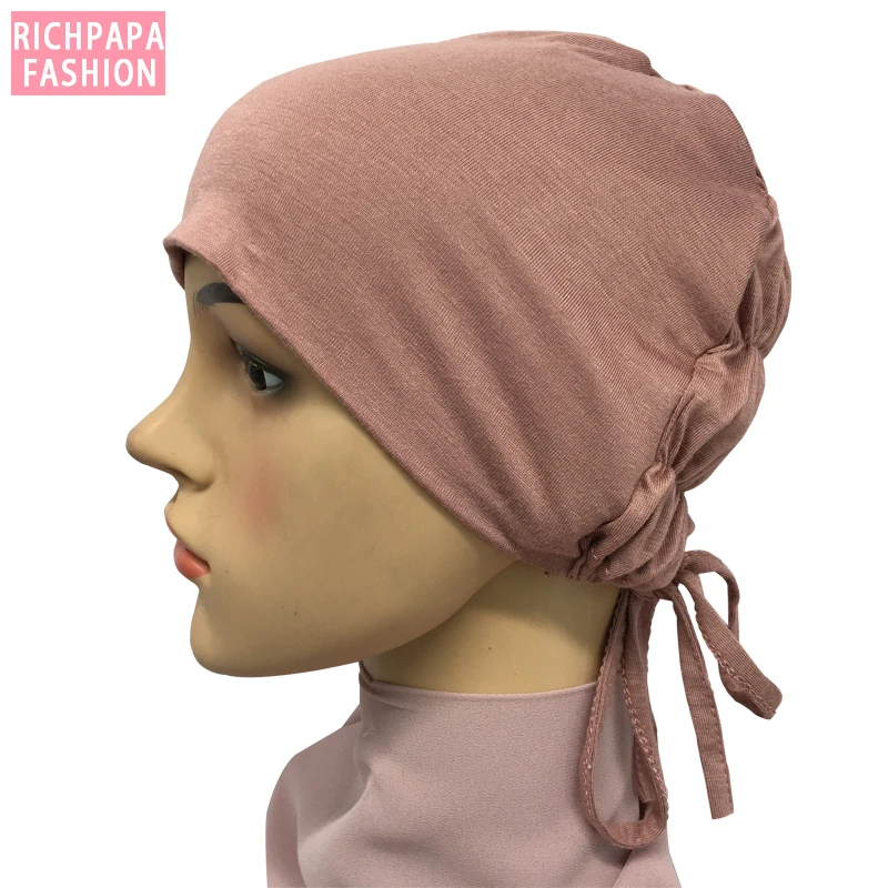 Лидер продаж модный однотонный мусульманский платок женская шапочка хиджаб