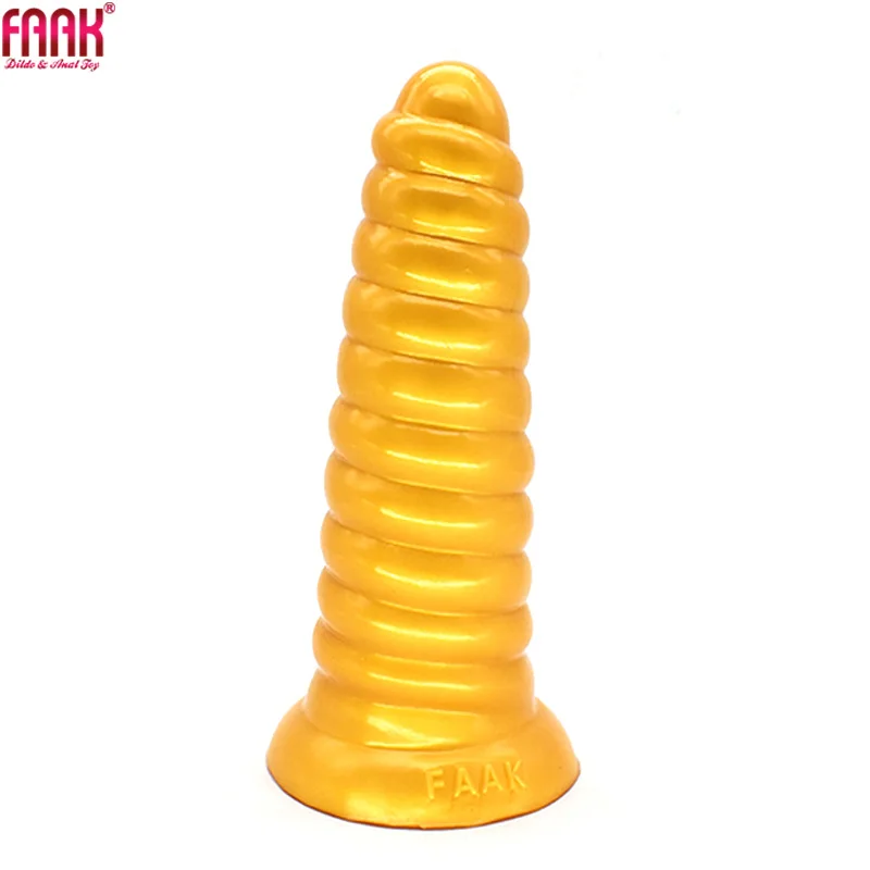 FAAK Golden Twist Anal Plug Silicone Male Female Masturbator Vagina Stimulate Sex Toys Shop Big Dong Dildo | Красота и здоровье