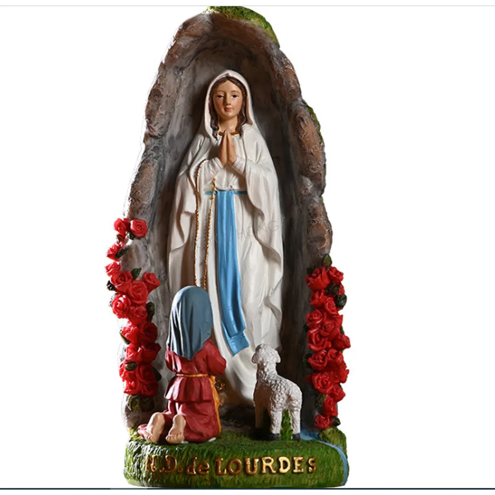 

Blessed Saint Virgin Mary Sculpture Our Lady of Lourds Statue Figure Jesus Christ Tabletop Statue Figurine
