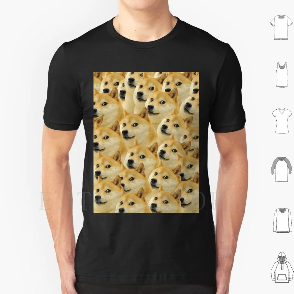 Doge Meme T Shirt DIY Big Size 100% Cotton Doge Wow Meme New Much Very Bark Doggo Dog Cool Hip Kids Children Laugh Funny Crazy