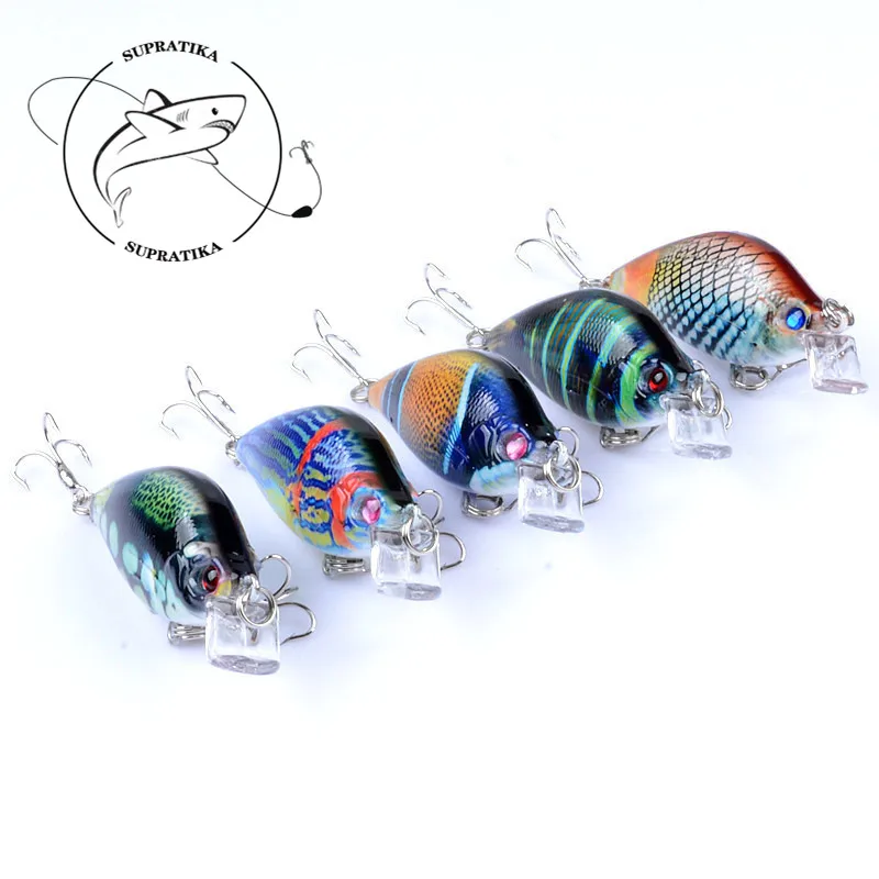 

5Pcs/Lot 6.5cm/8.6g Lifelike Shade Fishing Lures Hard Baits Sea Fishing Artificial Pesca Isca Fishing Tackle With 2 Treble Hooks