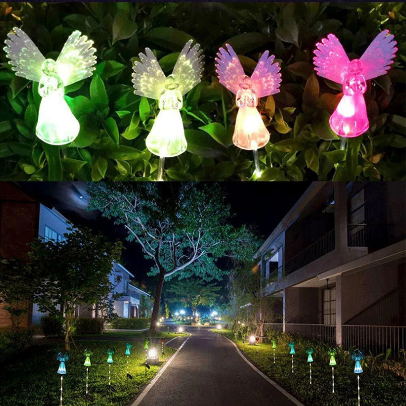 

Fiber Optic Angel Solar Light Lawn Lighting Outdoor Landscape Lamp Waterproof Pathway Lights Garden Decorative Stake Lighting