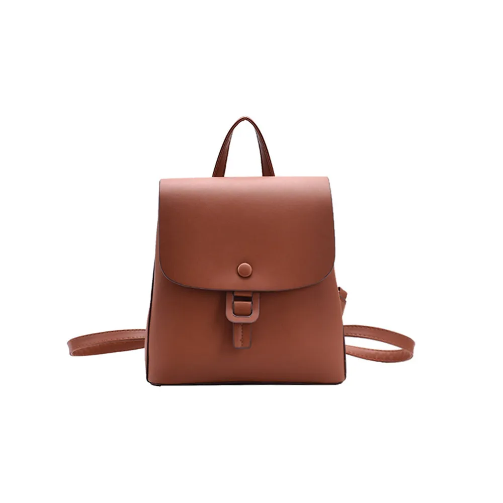 

New Small Women's Backpack Simple Design White for Teenagers Girl School Shoulder Ladies Pu Leather Travel Mochilas