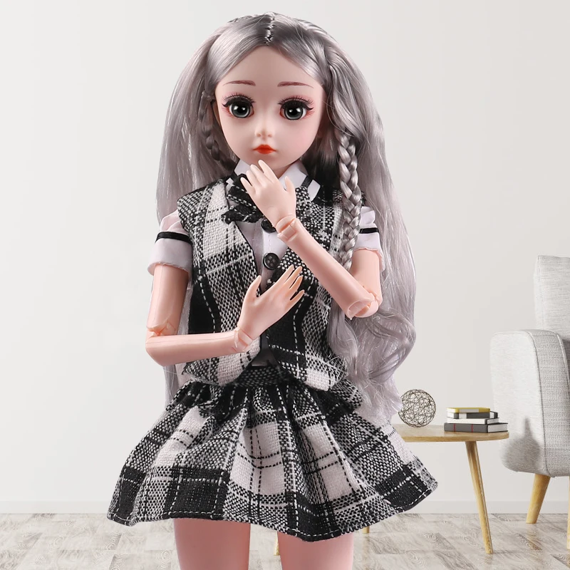 BJD-Mu&ntilde;eca articulada de 18 bolas para ni&ntilde;as, conjunto completo de mu&ntilde;eca de 18 pulgadas, cuerpo de mu&ntilde;eca con ropa, 42cm, desnuda, BJD, juguetes para ni&ntilde;as, regalo, 1/4-1