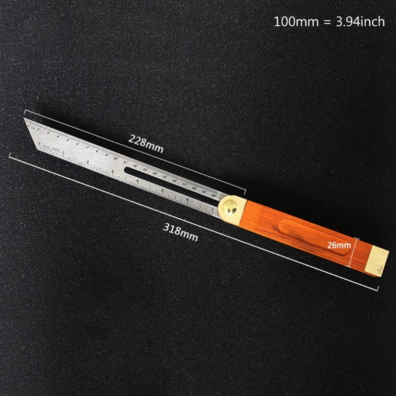 

Angle Rulers Gauges Tri Square Sliding T-Bevel With Wooden Handle Level Measuring Tool Wooden Marking Gauge Protractor