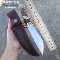 lengren nepali mirror knife 9cr18mov steel shadow wood handle north american hunting knife survival outdoor sharp tactical knife