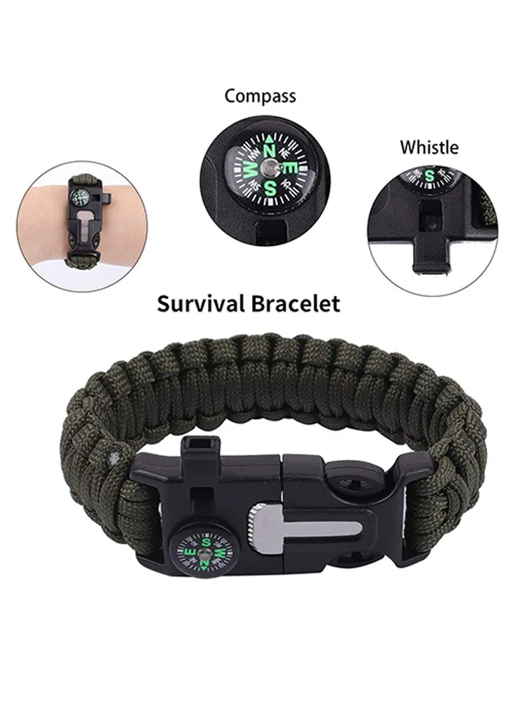 

Outdoor Survival Gear 15 In 1 Emergency Survival Kit, Tactical Defense Equipment Tools First Aid Kit for Adventure Outdoor Sport
