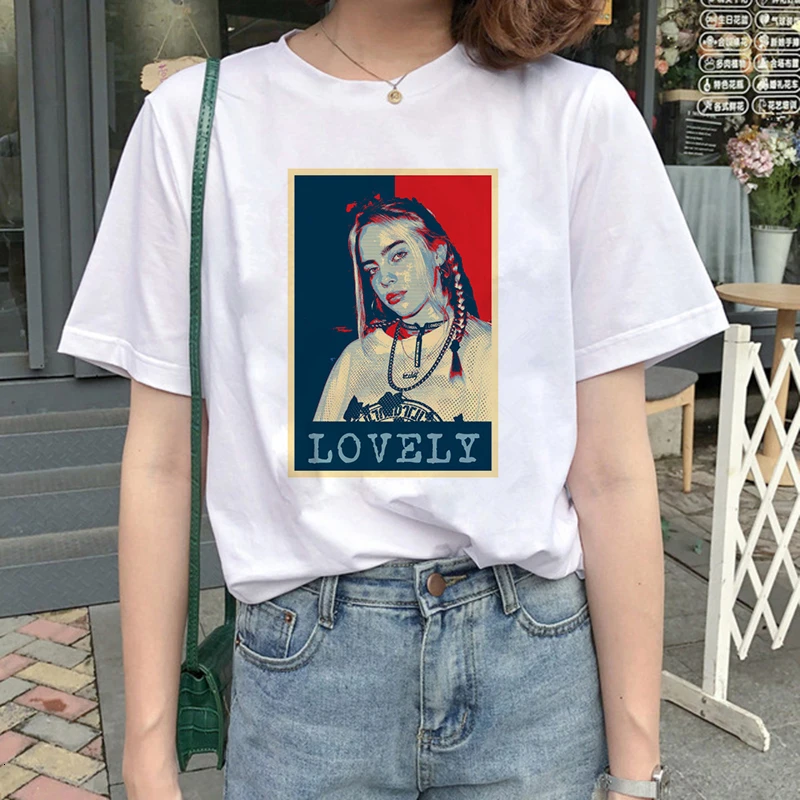 4011 Billie Eilish Harajuku графическая модная футболка для женщин 90s хип-хоп Ullzang футболка Bad Guy забавная футболка buy Friend Топ Футболка женская - Цвет: 4011