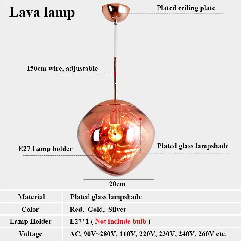 

Lava Lamp Modern Magic Lava Pendant Lights Led Glass Pendant Lamp E27 Hanging Lamp Living Room Bedroom Restaurant Dining Room