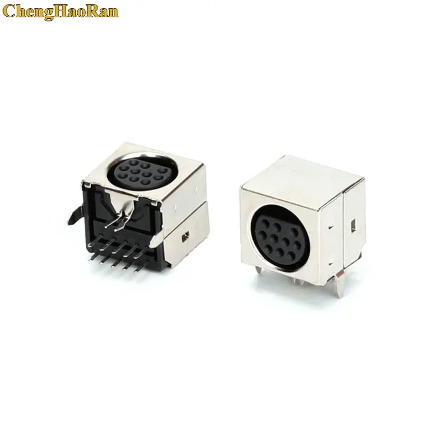 

ChengHaoRan 1pcs MD Housing Female DIN 10 Mini Pin S-video Adapter Socket Mini DIN Port Connector