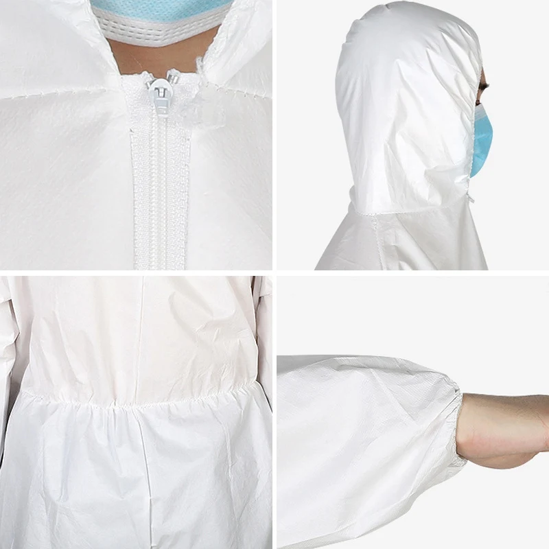 

Unisex Oilproof Jumpsuit DustProof Coveralls Suit Disposable Factory Workshop Clothes One-piece Hooded Paint Workwear