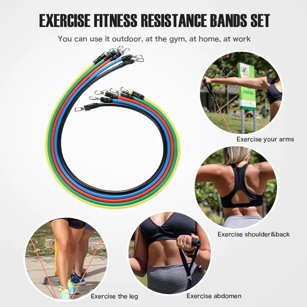 11 шт./компл. Эспандер для фитнеса тренировок Эспандеры латексные трубки педаль