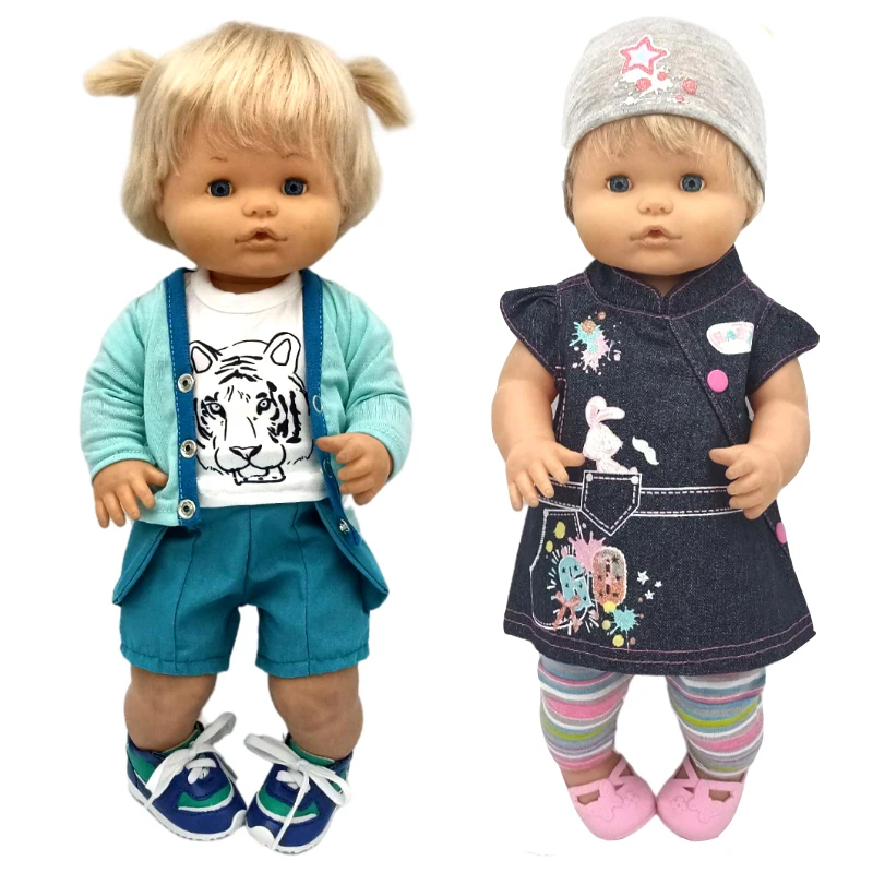 

40cm Baby Doll Clothes Jeans Dress 16 Inch Nenuco Dolls Coat Children Gift Toys Wears