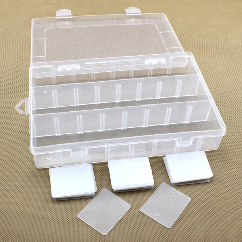 

24 grid plastic box transparent jewelry tool box detachable classification parts PP storage box