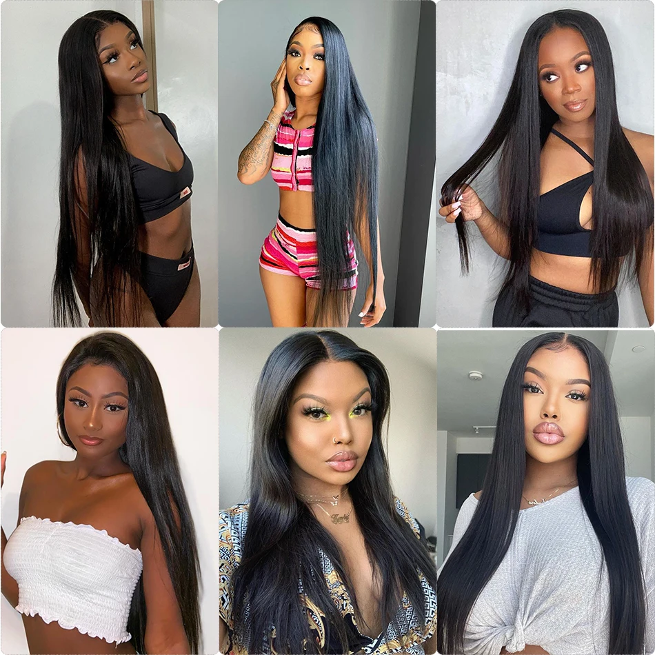 Alibele Hair Brazilian Straight Bundles 30 32 34 Inch Natural Color Human Weave Remy Extensions |