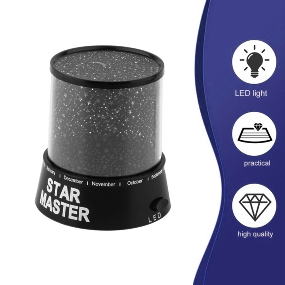 LED проектор ночного света "Звездное небо" со сверкающими звездами для детей, романтический цветной светодиодный проектор.