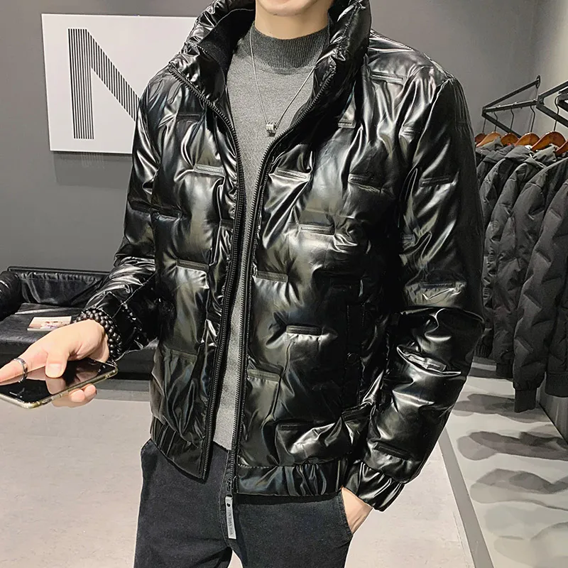 

Men's Winter Down Jacket Men 2020 Fashion Warm Slim Fit Reflective Top Jackets Coat Soft Shell Casual Solid Color Jacket For Men