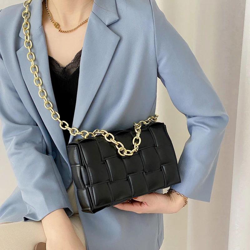

Chain Brand Weave Messenger Bags for Women Designer Luxury Women's Bag Quality Shoulder Crossbody Bags Ladies Travel Handbag